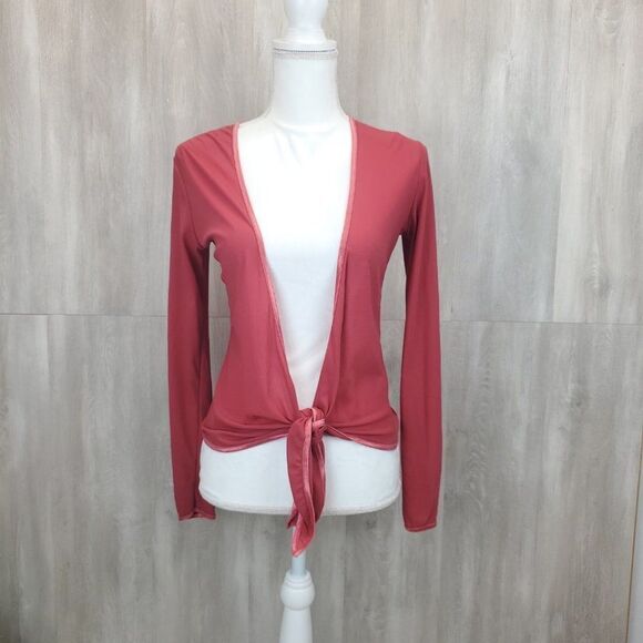 Urbane Y2K Tie Front  Nylon Cardigan G-0178 - Picture 2 of 14